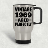 55th Birthday Vintage 1969 Aged Perfectly - Silver Travel Mug
