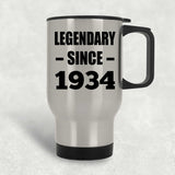 90th Birthday Legendary Since 1934 - Silver Travel Mug