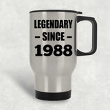 36th Birthday Legendary Since 1988 - Silver Travel Mug