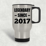 7th Birthday Legendary Since 2017 - Silver Travel Mug