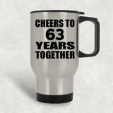 63rd Anniversary Cheers To 63 Years Together - Silver Travel Mug