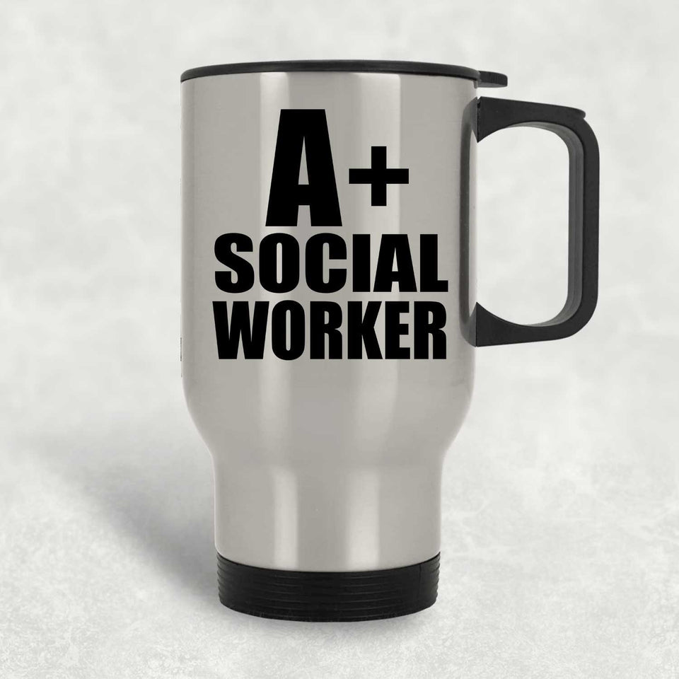 A+ Social Worker - Silver Travel Mug