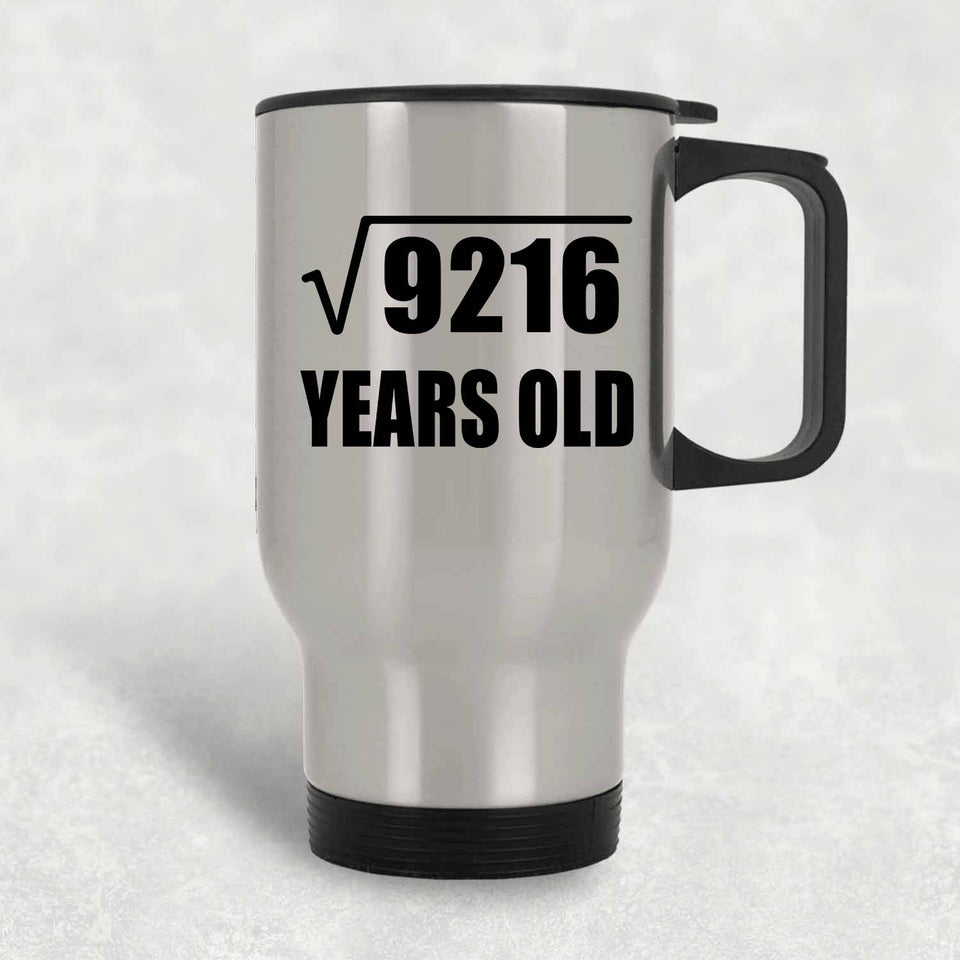 96th Birthday Square Root of 9216 Years Old - Silver Travel Mug