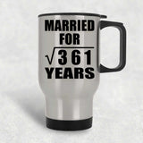 19th Anniversary Married For Square Root of 361 Years - Silver Travel Mug