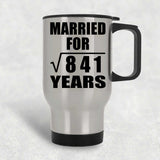 29th Anniversary Married For Square Root of 841 Years - Silver Travel Mug