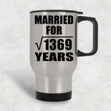 37th Anniversary Married For Square Root of 1369 Years - Silver Travel Mug
