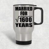 40th Anniversary Married For Square Root of 1600 Years - Silver Travel Mug