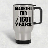 41st Anniversary Married For Square Root of 1681 Years - Silver Travel Mug