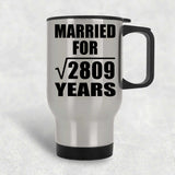 53rd Anniversary Married For Square Root of 2809 Years - Silver Travel Mug
