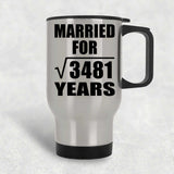 59th Anniversary Married For Square Root of 3481 Years - Silver Travel Mug
