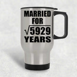 77th Anniversary Married For Square Root of 5929 Years - Silver Travel Mug