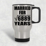 83rd Anniversary Married For Square Root of 6889 Years - Silver Travel Mug