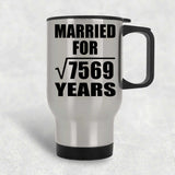87th Anniversary Married For Square Root of 7569 Years - Silver Travel Mug