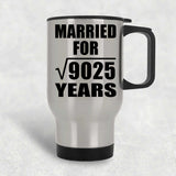 95th Anniversary Married For Square Root of 9025 Years - Silver Travel Mug