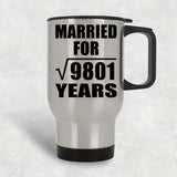 99th Anniversary Married For Square Root of 9801 Years - Silver Travel Mug