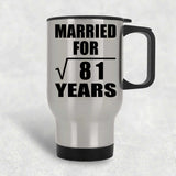 9th Anniversary Married For Square Root of 81 Years - Silver Travel Mug