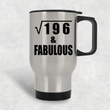 14th Birthday Square Root of 196 & Fabulous - Silver Travel Mug