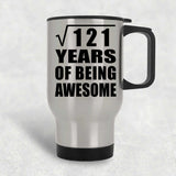 11th Birthday Square Root of 121 Years of Being Awesome - Silver Travel Mug