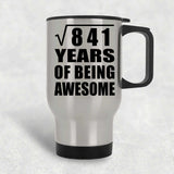 29th Birthday Square Root of 841 Years of Being Awesome - Silver Travel Mug