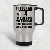 2nd Birthday Took Square Root of 4 Years To Awesome - Silver Travel Mug