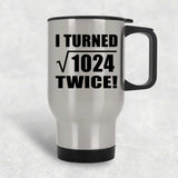 64th Birthday I Turned Square Root of 1024 Twice - Silver Travel Mug