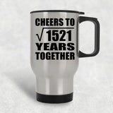 39th Anniversary Cheers To Square Root of 1521 Years Together - Silver Travel Mug