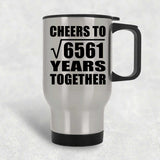 81st Anniversary Cheers To Square Root of 6561 Years Together - Silver Travel Mug