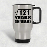 11th Anniversary Square Root of 121 Years Anniversary - Silver Travel Mug