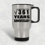 19th Anniversary Square Root of 361 Years Anniversary - Silver Travel Mug