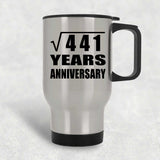 21st Anniversary Square Root of 441 Years Anniversary - Silver Travel Mug