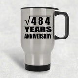 22nd Anniversary Square Root of 484 Years Anniversary - Silver Travel Mug