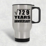 27th Anniversary Square Root of 729 Years Anniversary - Silver Travel Mug