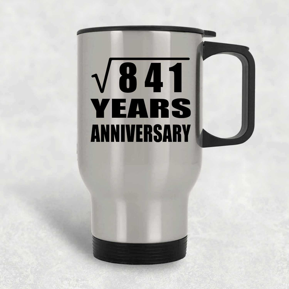 29th Anniversary Square Root of 841 Years Anniversary - Silver Travel Mug