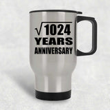 32nd Anniversary Square Root of 1024 Years Anniversary - Silver Travel Mug