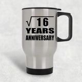4th Anniversary Square Root of 16 Years Anniversary - Silver Travel Mug