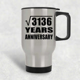56th Anniversary Square Root of 3136 Years Anniversary - Silver Travel Mug