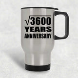 60th Anniversary Square Root of 3600 Years Anniversary - Silver Travel Mug