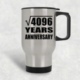 64th Anniversary Square Root of 4096 Years Anniversary - Silver Travel Mug