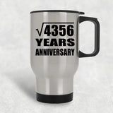 66th Anniversary Square Root of 4356 Years Anniversary - Silver Travel Mug