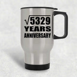 73rd Anniversary Square Root of 5329 Years Anniversary - Silver Travel Mug