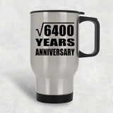 80th Anniversary Square Root of 6400 Years Anniversary - Silver Travel Mug