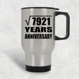 89th Anniversary Square Root of 7921 Years Anniversary - Silver Travel Mug