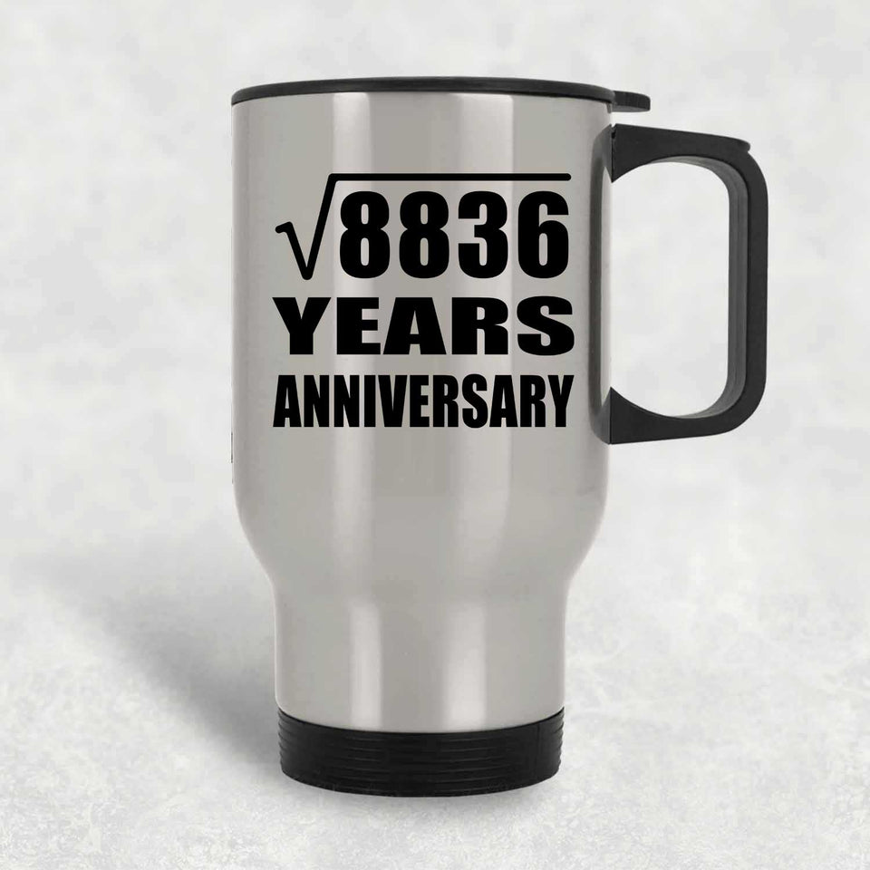 94th Anniversary Square Root of 8836 Years Anniversary - Silver Travel Mug