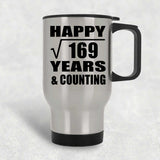 Happy 13th Anniversary Square Root of 169 Years & Counting - Silver Travel Mug