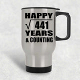 Happy 21st Anniversary Square Root of 441 Years & Counting - Silver Travel Mug