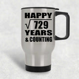Happy 27th Anniversary Square Root of 729 Years & Counting - Silver Travel Mug