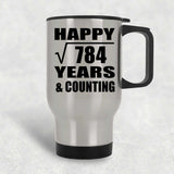 Happy 28th Anniversary Square Root of 784 Years & Counting - Silver Travel Mug
