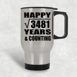 Happy 59th Anniversary Square Root of 3481 Years & Counting - Silver Travel Mug