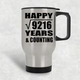 Happy 96th Anniversary Square Root of 9216 Years & Counting - Silver Travel Mug