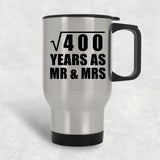 20th Anniversary Square Root of 400 Years As Mr & Mrs - Silver Travel Mug